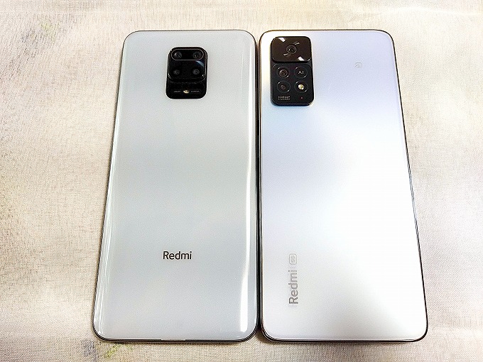 左【Redmi Note 9S】、右【Redmi Note 11 Pro 5G】
まったく同じ大きさですね(´∀｀)